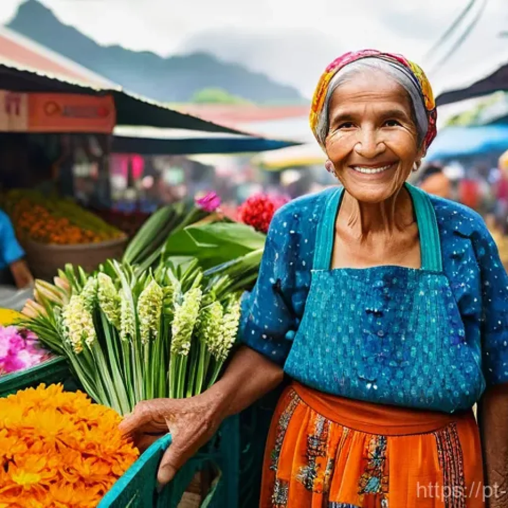 캐릭터 디자인에서 창의력 키우는 법 - **Prompt 1: The Resilient Flower Merchant**
A portrait of an elderly Brazilian woman, a flower m...