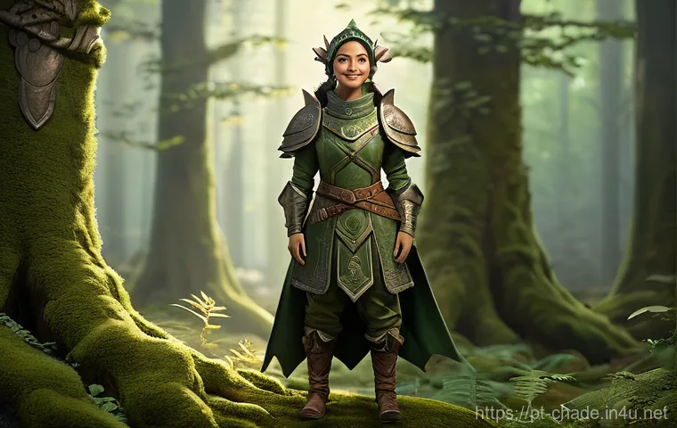 캐릭터 디자인 관련 아트북 추천 - **A Whimsical Forest Guardian:** A cheerful, round-faced forest guardian, whose sturdy, slightly exa...