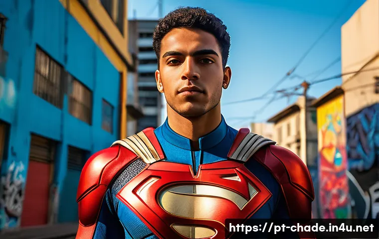 캐릭터 디자인 관련 프로젝트와 관련된 사례 연구 - A confident young Brazilian superhero standing tall in an urban São Paulo setting, wearing vibrant c...