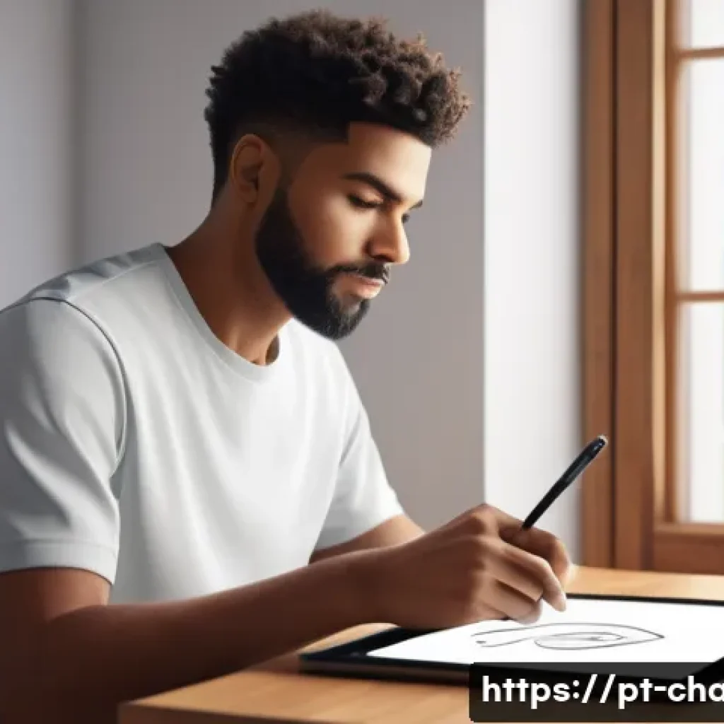 캐릭터 디자인 실무에서 자주 쓰이는 툴 - A digital artist sketching a character with a stylus on a modern tablet, showcasing natural pencil-l...
